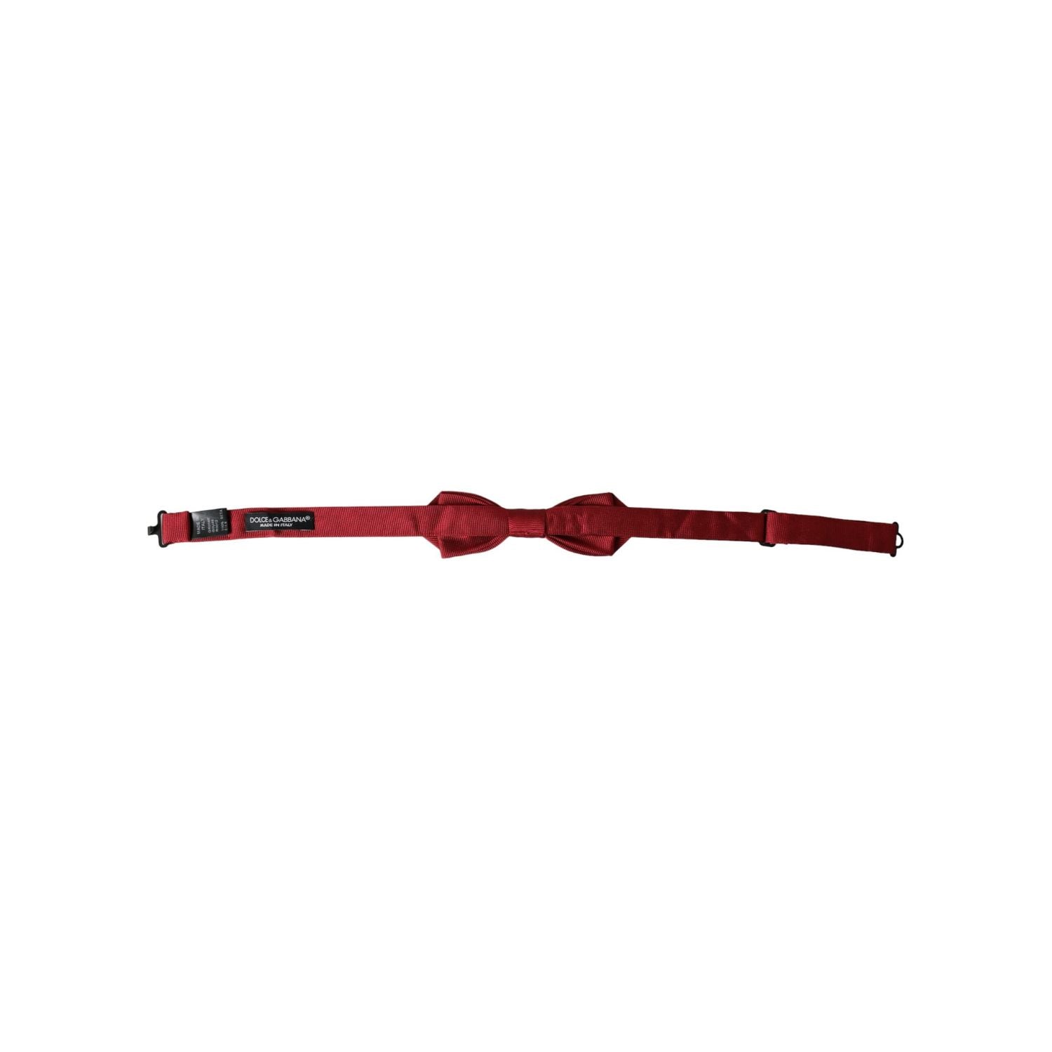 Dolce & Gabbana Red Silk Jacquard Adjustable Neck Men Bow Tie