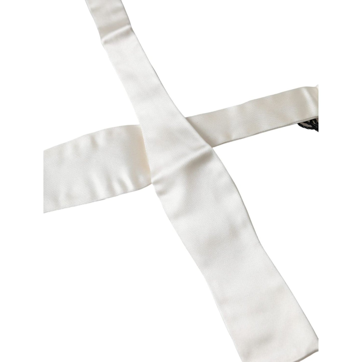 Dolce & Gabbana White Silk Slim Skinny Necktie Men Bow Tie Dolce & Gabbana