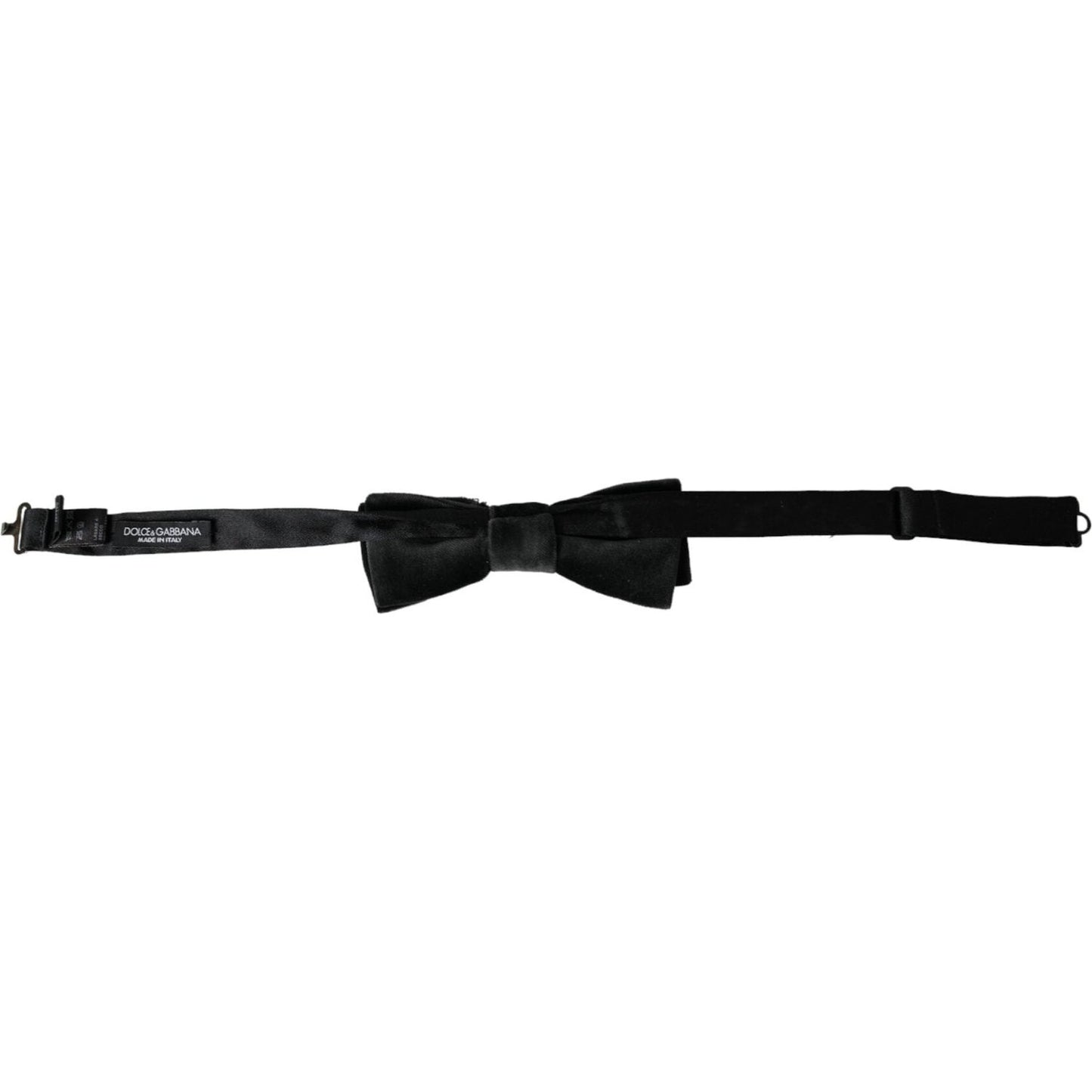 Dolce & Gabbana Black Velvet Cotton Adjustable Neck Men Bow Tie Dolce & Gabbana