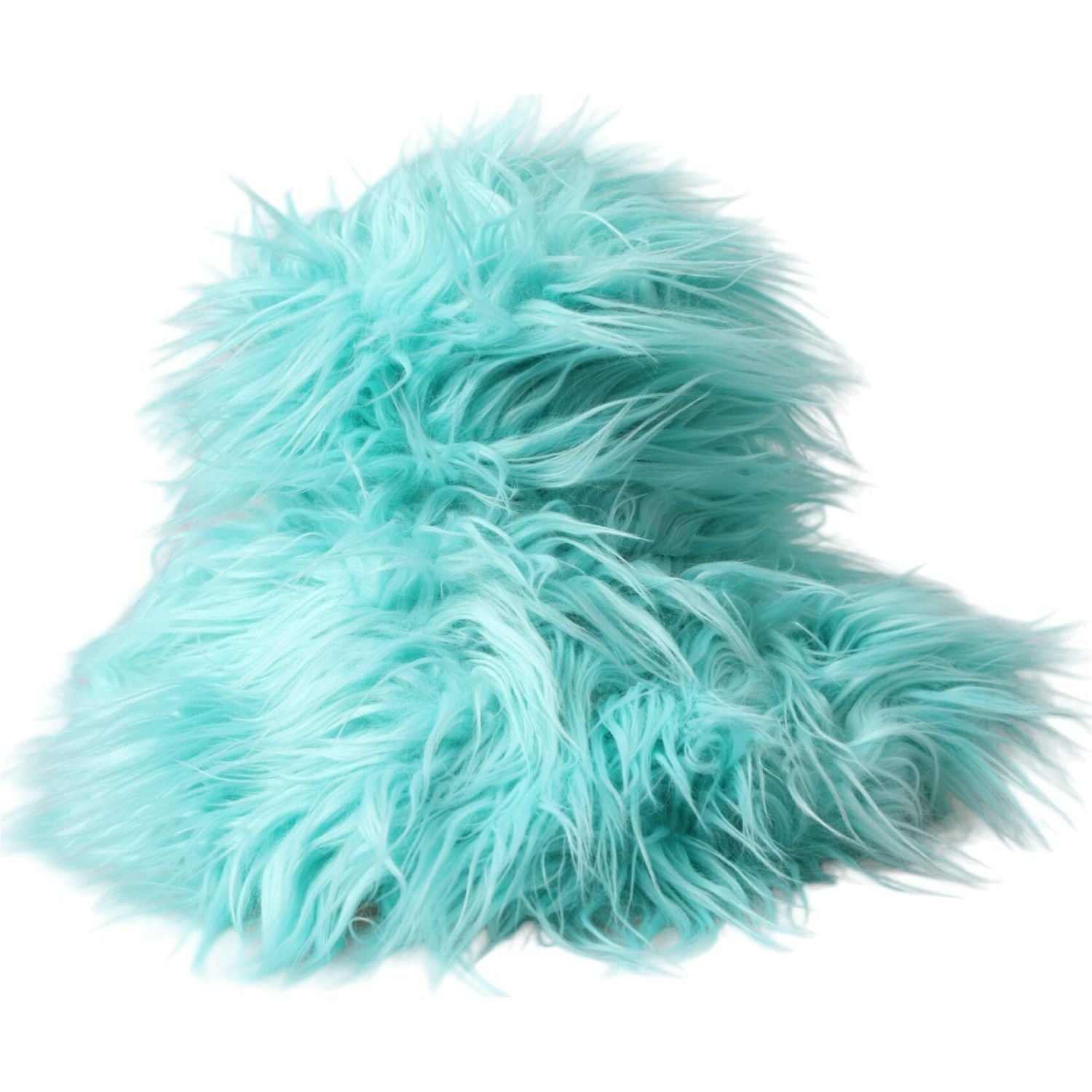 قبعة دلو نسائية من الفرو الأكريليكي باللون الأخضر النعناعي من دولتشي آند غابانا