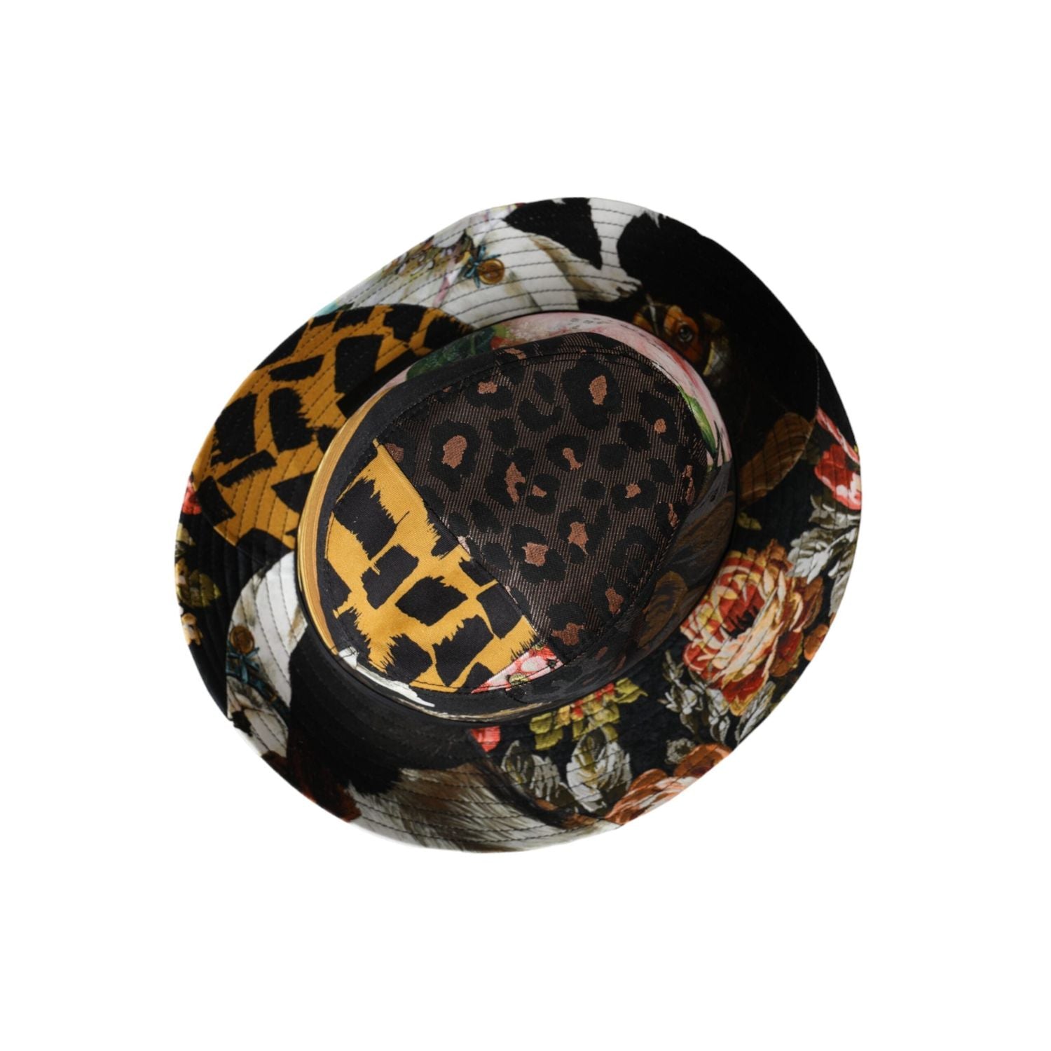 قبعة فيدورا نسائية ذات حافة عريضة ومطرزة بألوان متعددة من دولتشي آند غابانا