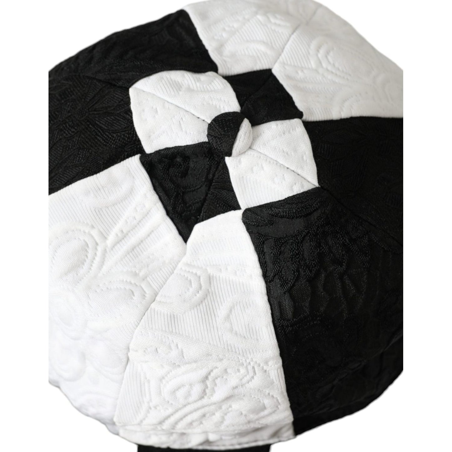 Dolce & Gabbana Black White Checkered Wide Brim Floppy Hat Dolce & Gabbana