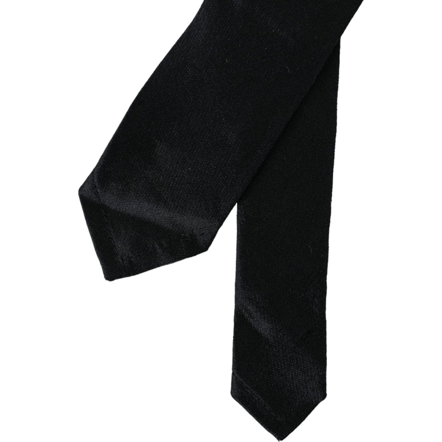 Dolce & Gabbana Black Solid 100% Silk Adjustable Tie Dolce & Gabbana