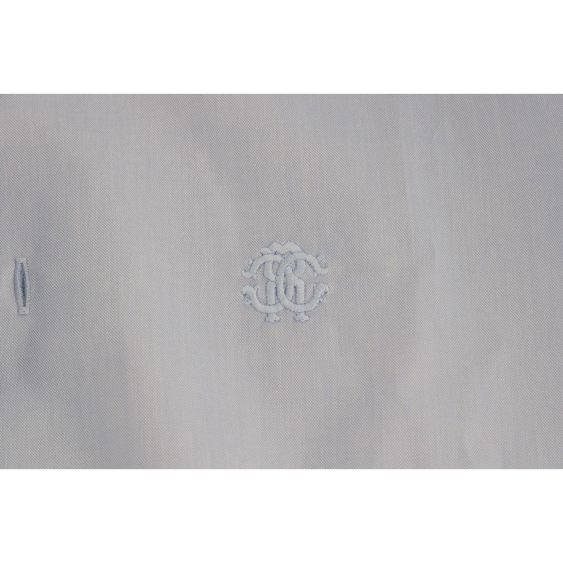 قميص كافالي القطني باللون الأزرق الفاتح