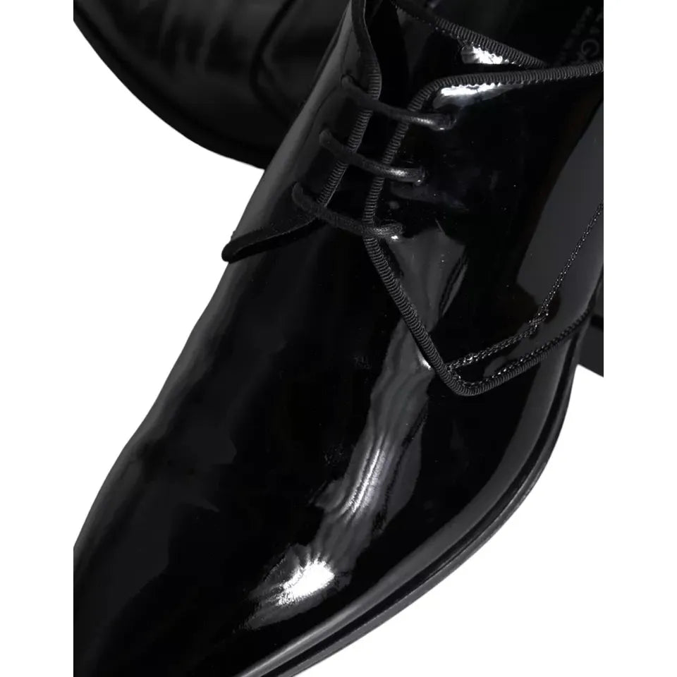 Dolce & Gabbana Black Calfskin Leather Derby Men Dress Shoes Dolce & Gabbana