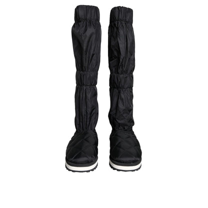 Dolce & Gabbana Black Quilted High Top Boots Sneakers Shoes