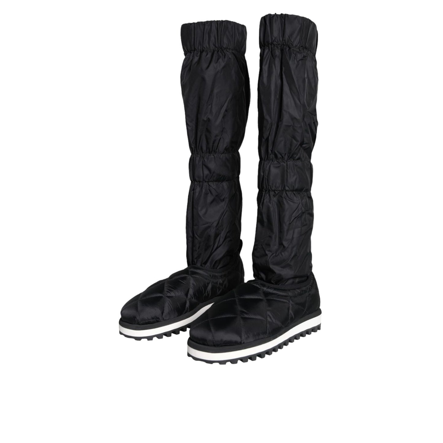 Dolce & Gabbana Black Quilted High Top Boots Sneakers Shoes