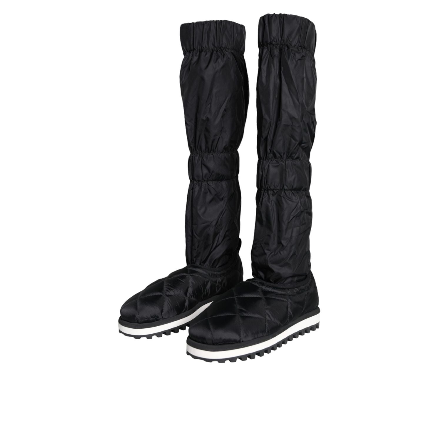 Dolce & Gabbana Black Quilted High Top Boots Sneakers Shoes