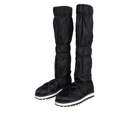 Dolce & Gabbana Black Quilted High Top Boots Sneakers Shoes