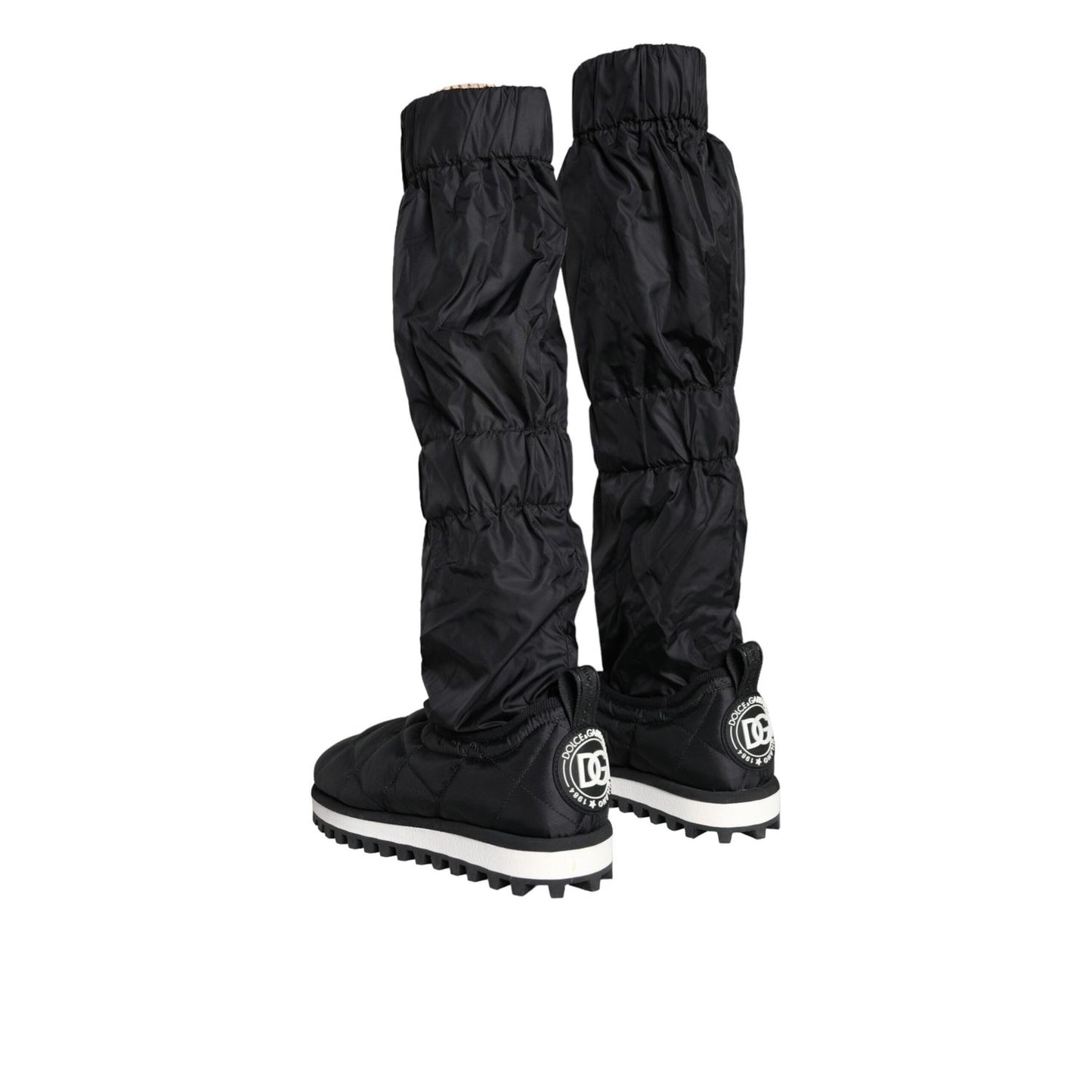 Dolce & Gabbana Black Quilted High Top Boots Sneakers Shoes