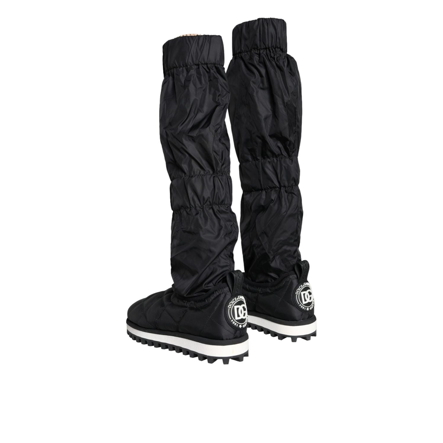 Dolce & Gabbana Black Quilted High Top Boots Sneakers Shoes