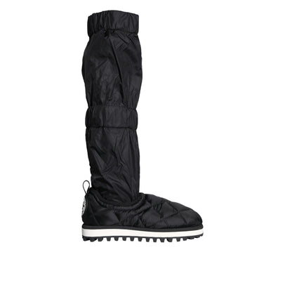 Dolce & Gabbana Black Quilted High Top Boots Sneakers Shoes