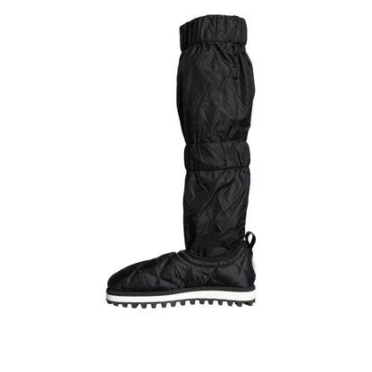 Dolce & Gabbana Black Quilted High Top Boots Sneakers Shoes