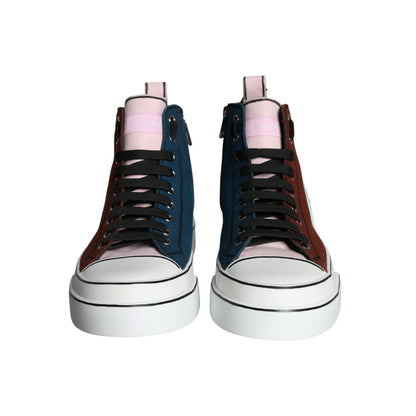 Dolce & Gabbana Multicolor Patchwork High Top Sneaker Shoes