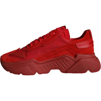Dolce & Gabbana Red Leather Daymaster Low Top Sneakers Shoes