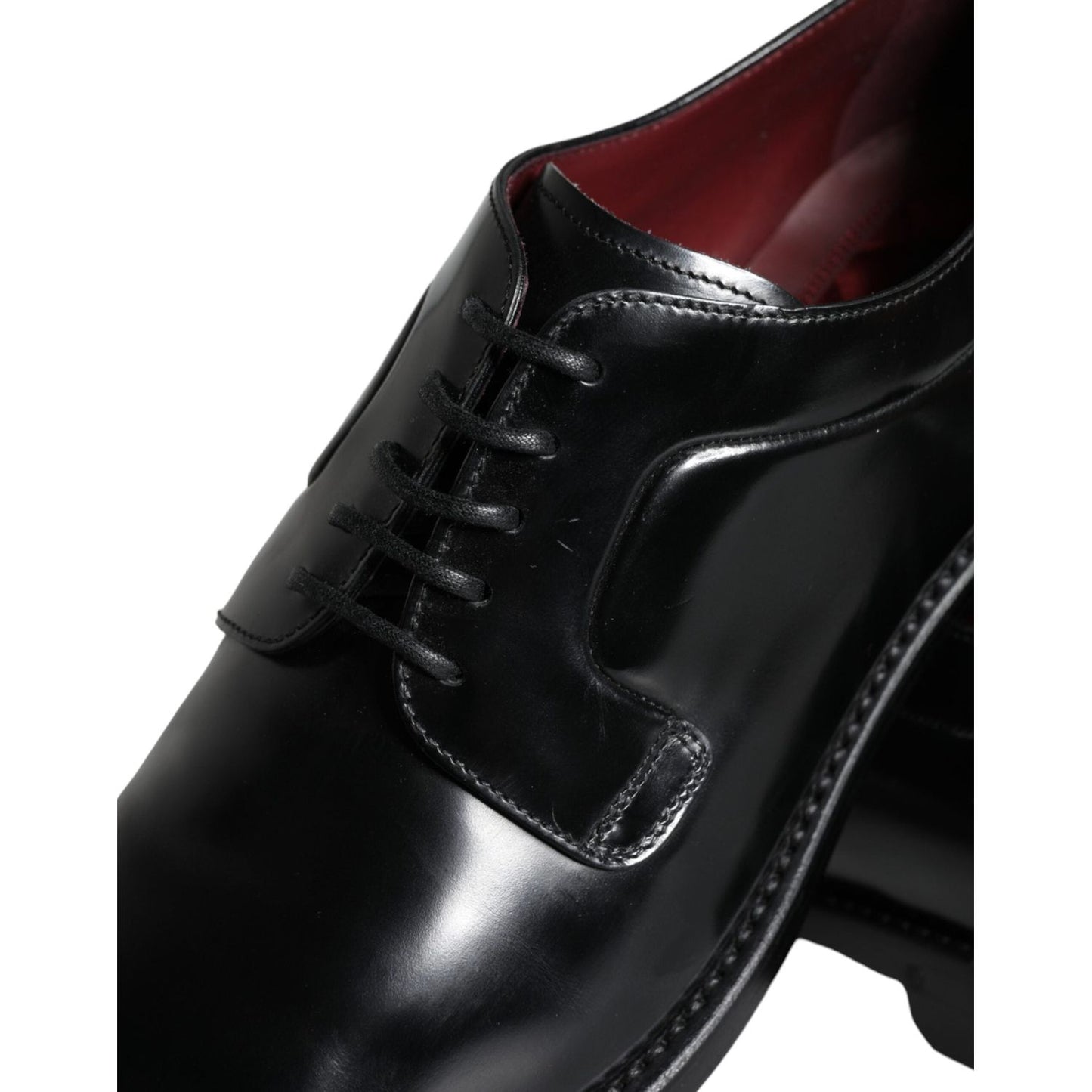 Dolce & Gabbana Black Calfskin Leather Derby Men Dress Shoes Dolce & Gabbana