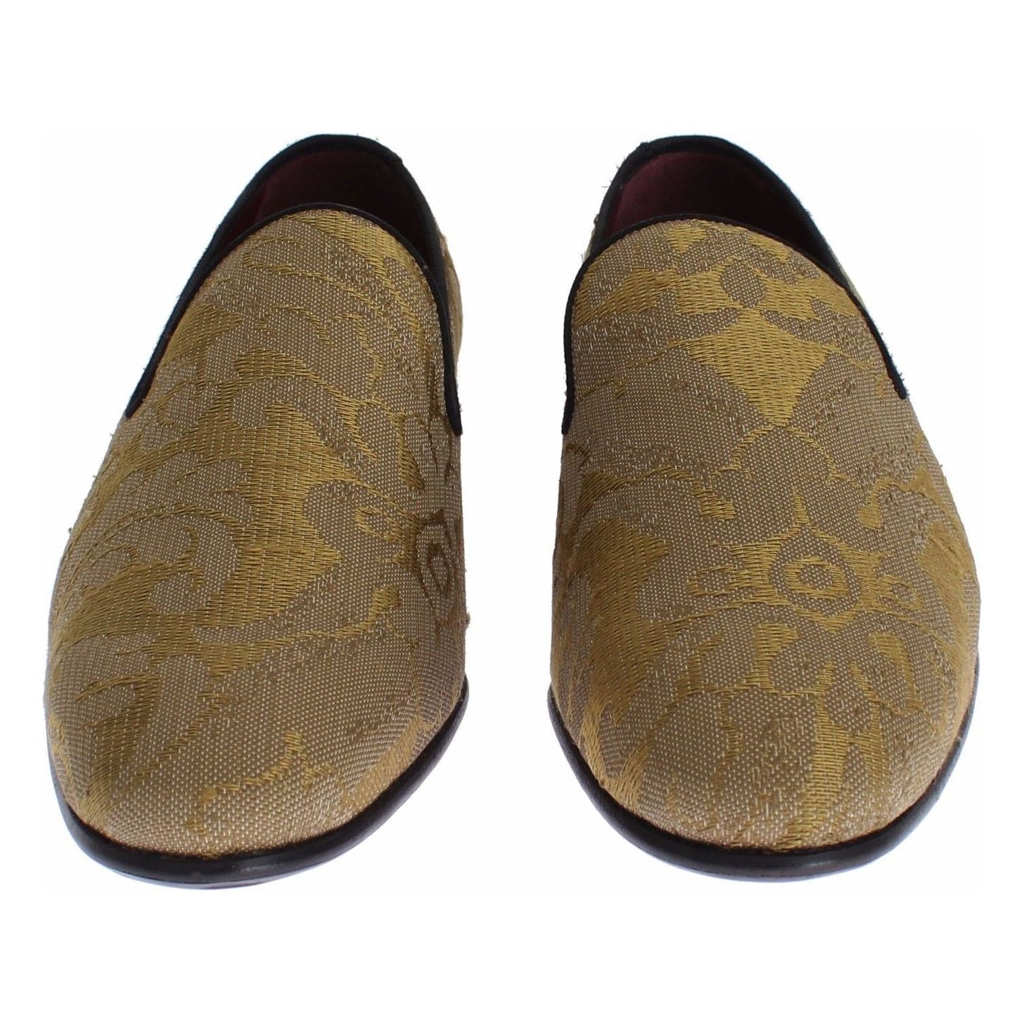 Dolce & Gabbana Golden Baroque Silk Dress Loafers Dolce & Gabbana