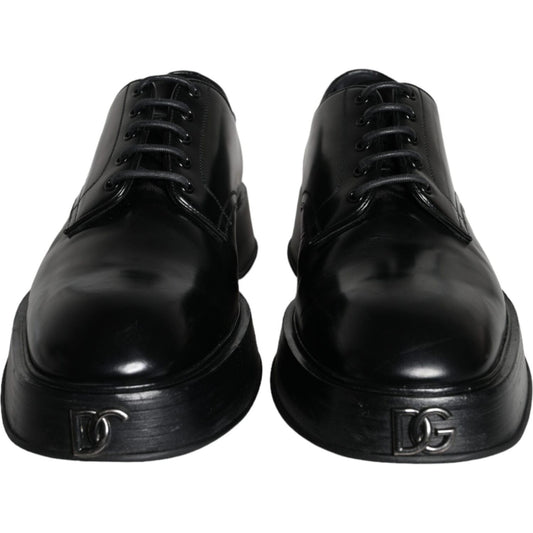 Dolce & Gabbana Black Calf Leather Derby Formal Dress Shoes Dolce & Gabbana