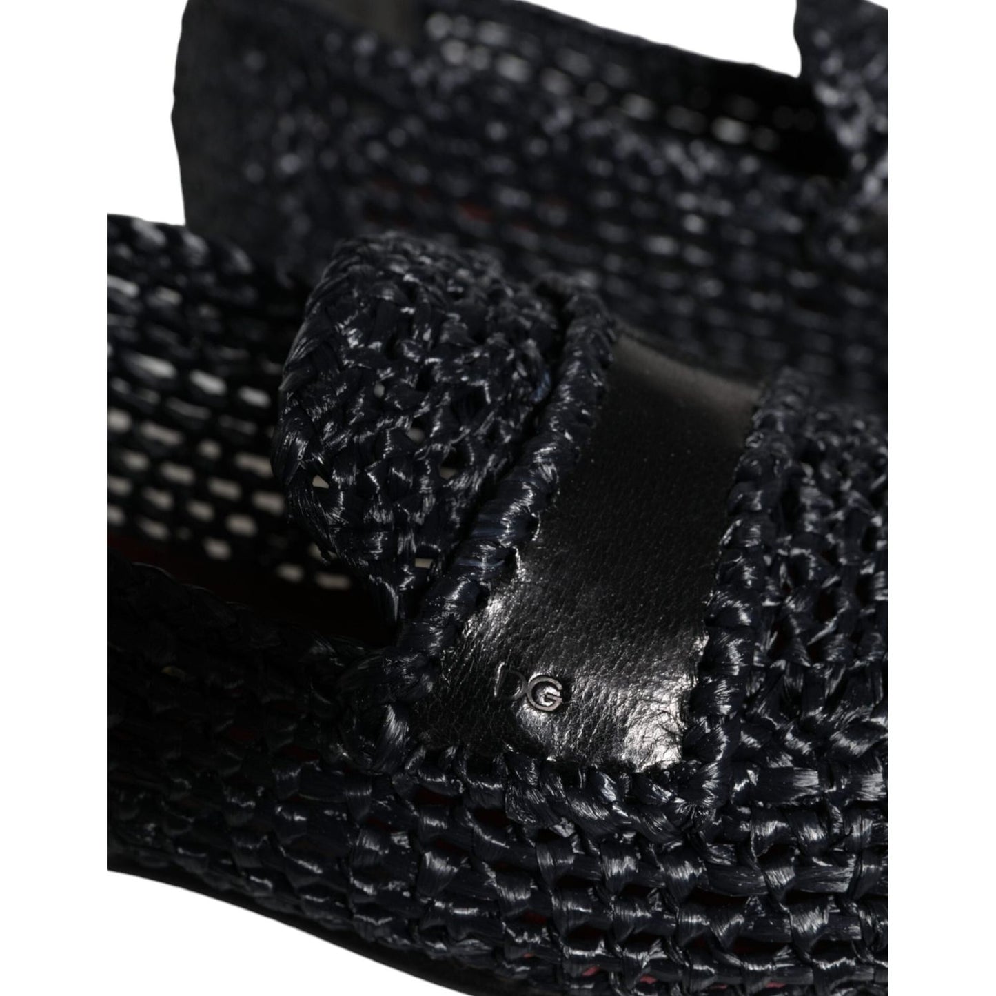 Dolce & Gabbana Black Woven Raffia Slip On Loafers Men Shoes Dolce & Gabbana