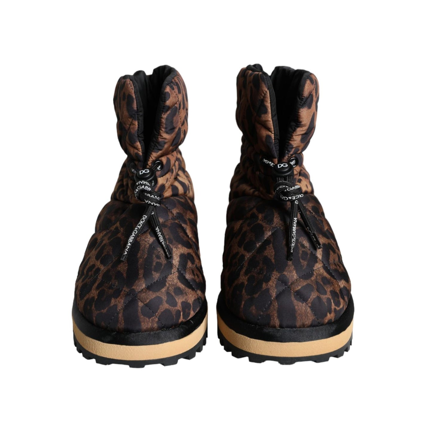 Dolce & Gabbana Brown Leopard Ankle Boots Padded Shoes
