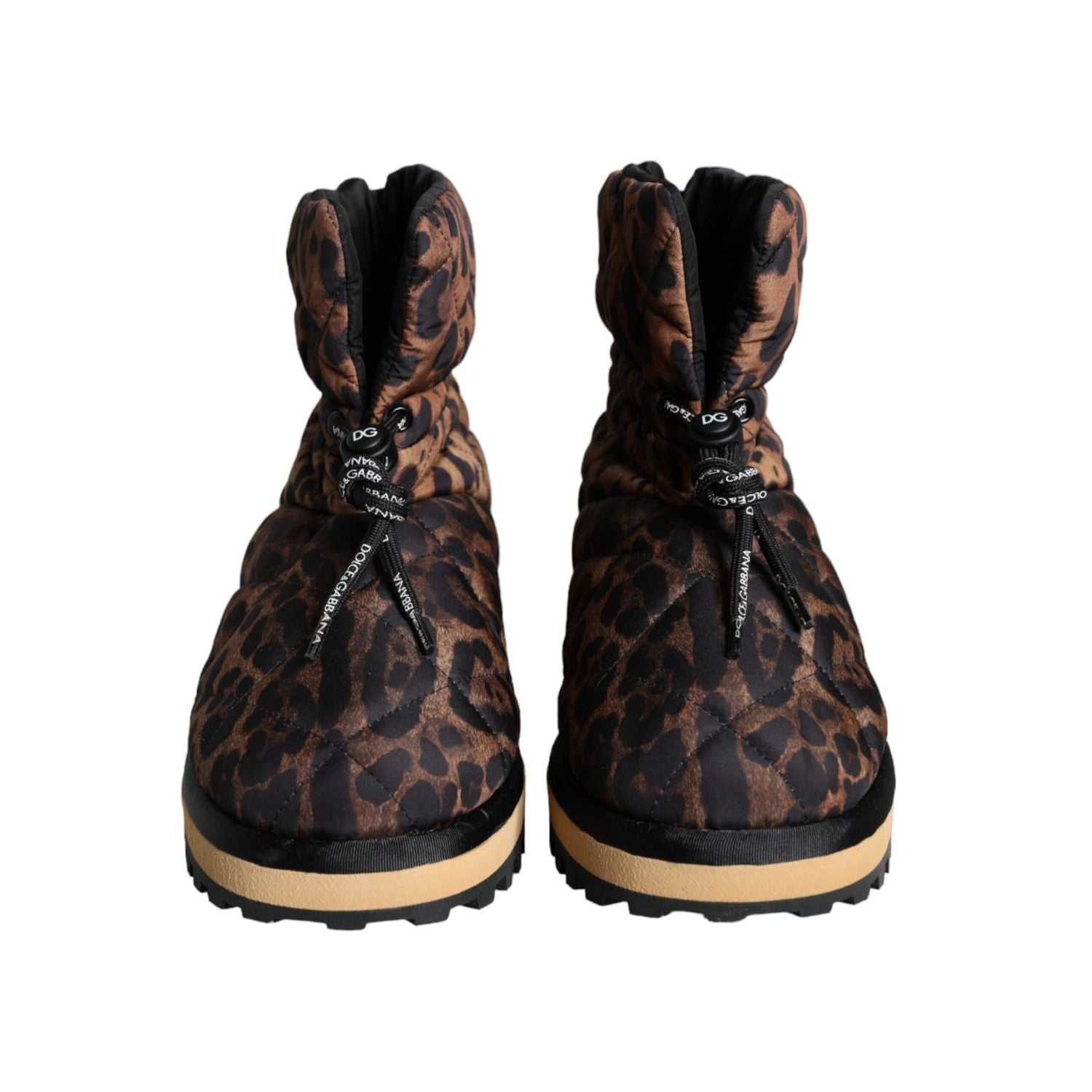 Dolce & Gabbana Brown Leopard Ankle Boots Padded Shoes