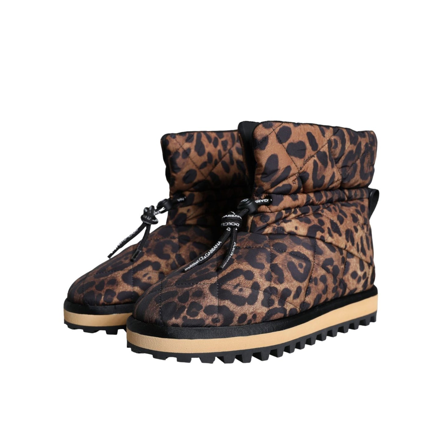 Dolce & Gabbana Brown Leopard Ankle Boots Padded Shoes