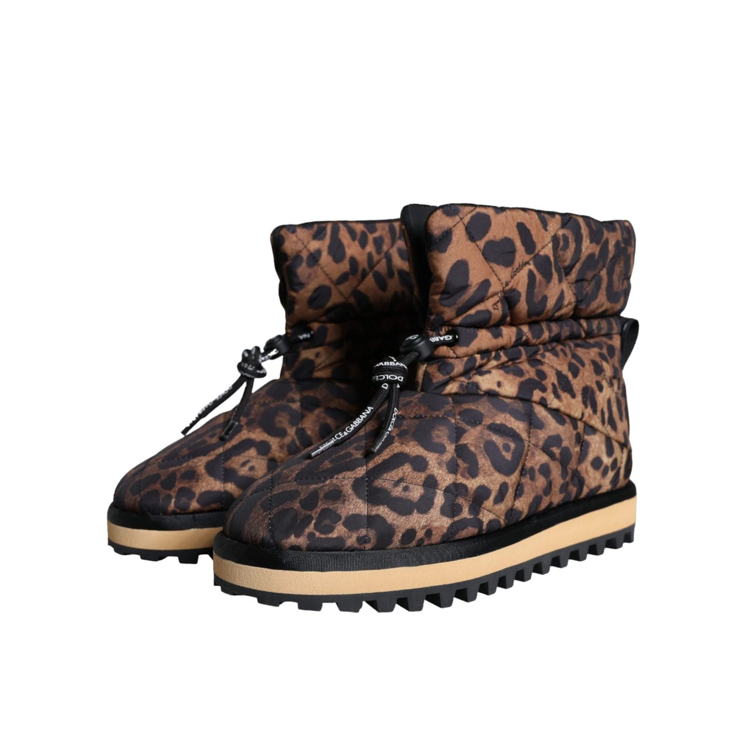 Dolce & Gabbana Brown Leopard Ankle Boots Padded Shoes
