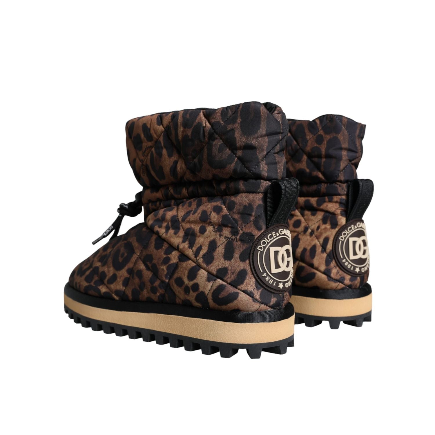 Dolce & Gabbana Brown Leopard Ankle Boots Padded Shoes