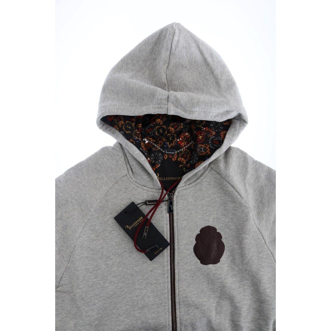 Billionaire Italian Couture Gray Cotton Hooded Sweatsuit 1728,3XL,67345645728,Billionaire Italian Couture,Clothing,Gray,Material: 100% Cotton,Men,Men - Clothing,New with tags,Sportswear - Clothing,Sweatsuits - Men - Clothing,Sweatsuits - Sportswear - Clot