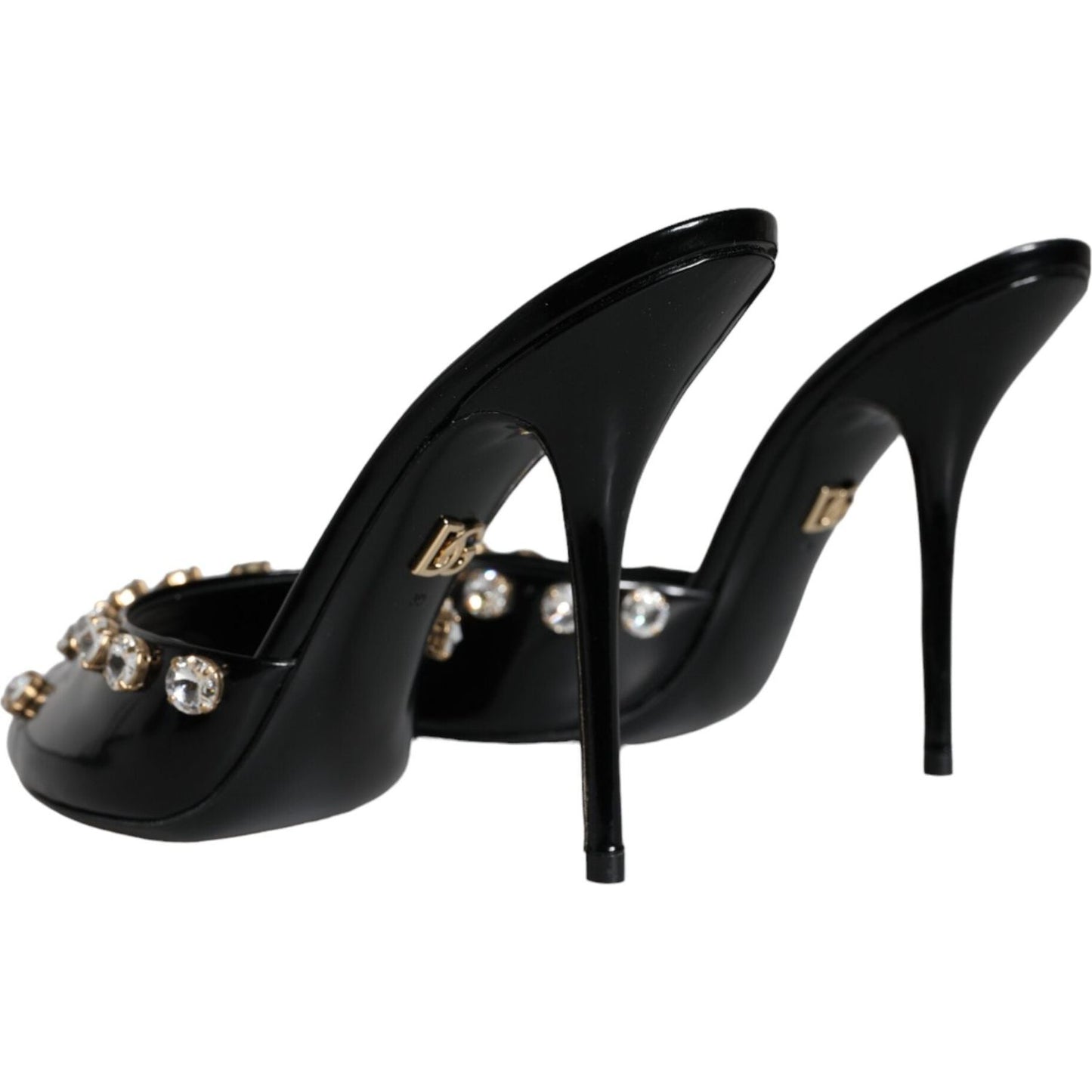 Dolce & Gabbana Black Crystal Heels Keira Sandals Shoes Dolce & Gabbana