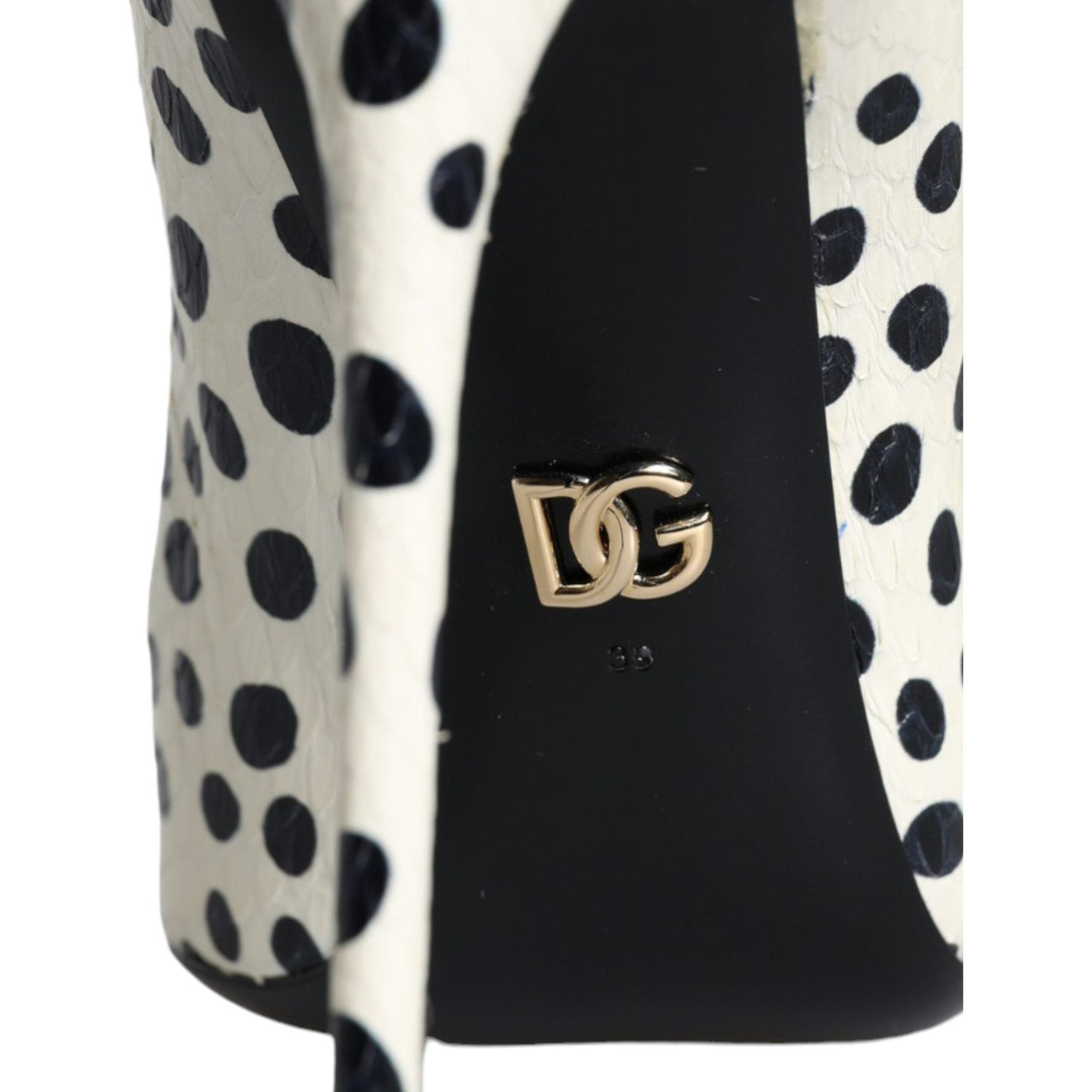 Dolce & Gabbana Black White Polka Dot Leather Pumps Shoes Dolce & Gabbana