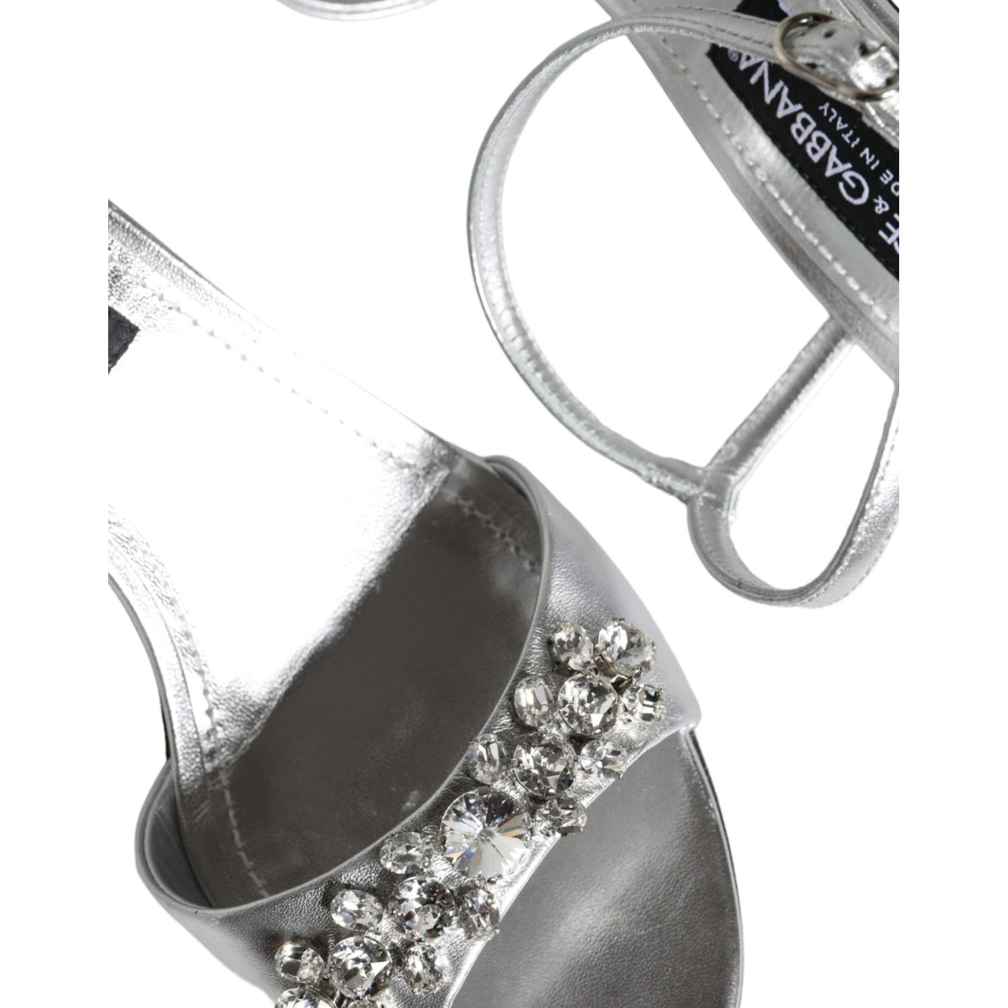 Dolce & Gabbana Silver Crystal AnkleStrap Keira Sandals Shoes Dolce & Gabbana