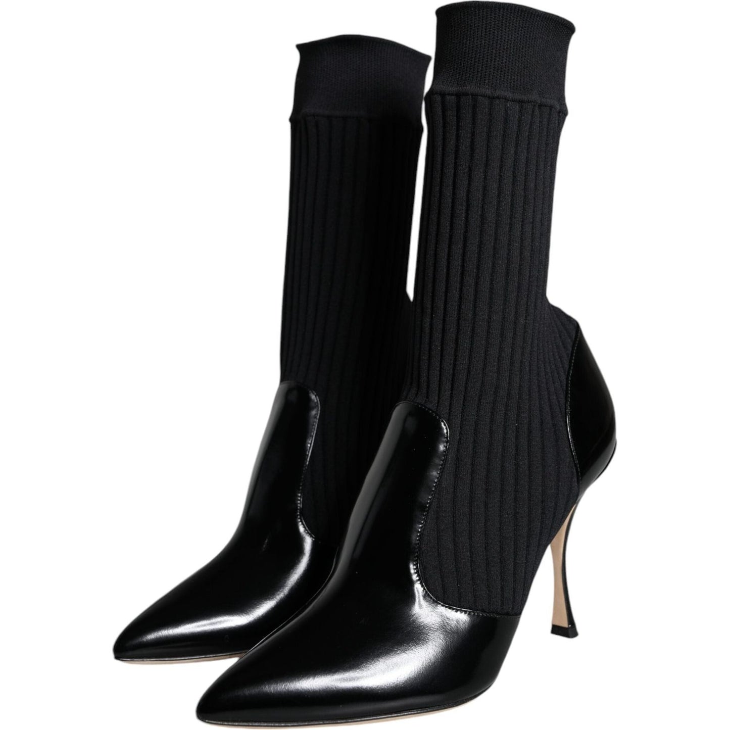 Dolce & Gabbana Black Stretch Stilettos Booties Socks Shoes Dolce & Gabbana