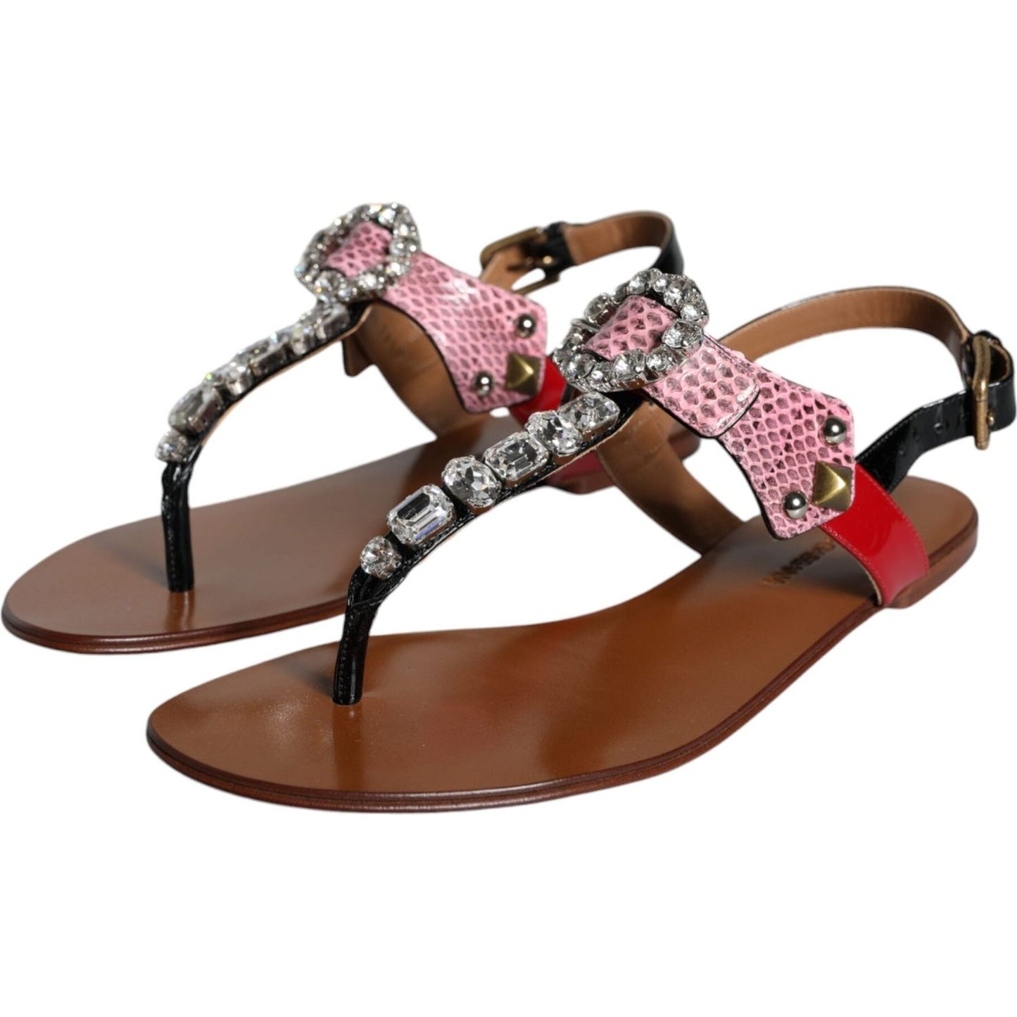 Dolce & Gabbana Multicolor Crystal Sandals Flip Flops Shoes Dolce & Gabbana