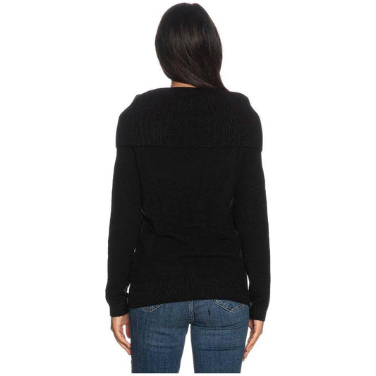 Yes Zee Black Viscose Sweater Yes Zee