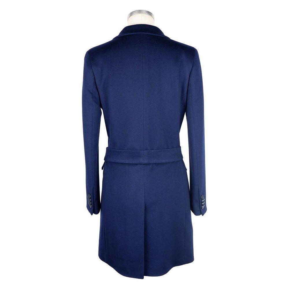 Made in Italy Blue Cashmere Jackets & Coat Made in Italy