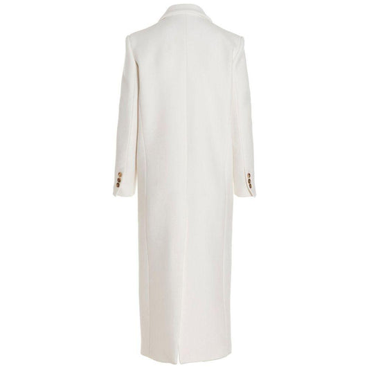 PINKO White Wool Jackets & Coat PINKO