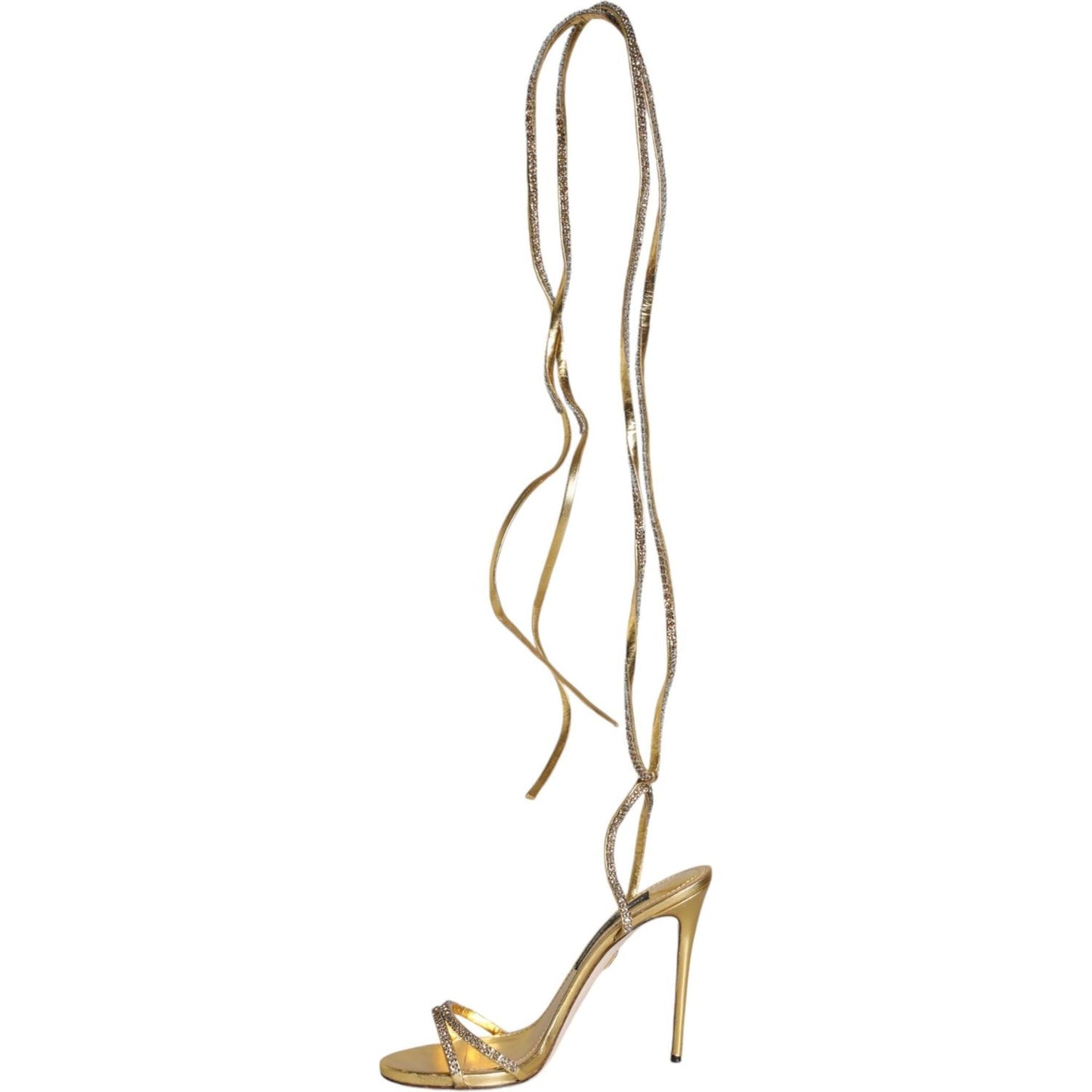 Dolce & Gabbana Gold Crystals Keira Heels Sandals Shoes Dolce & Gabbana