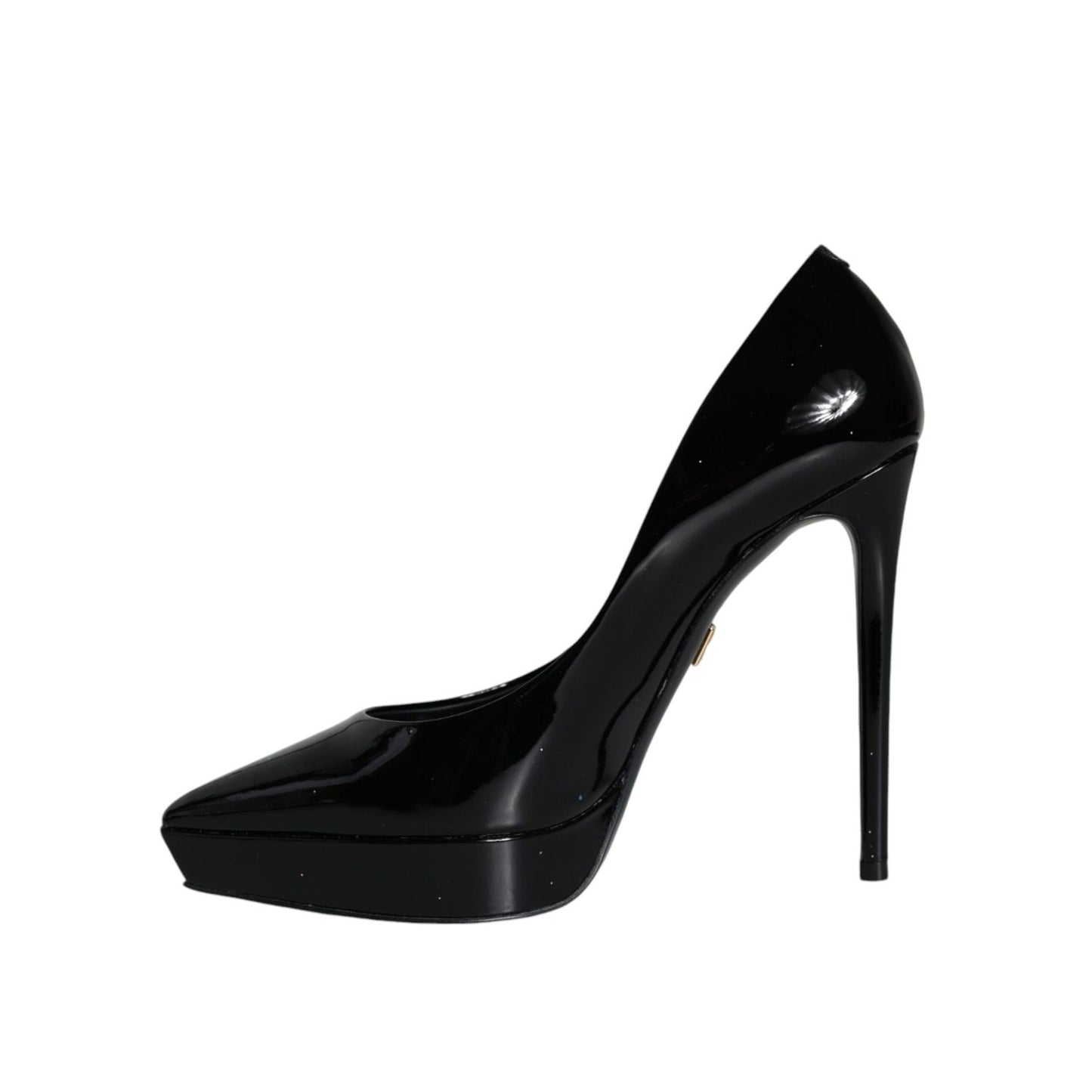 Dolce & Gabbana Black Leather Platform Heels Pumps Shoes