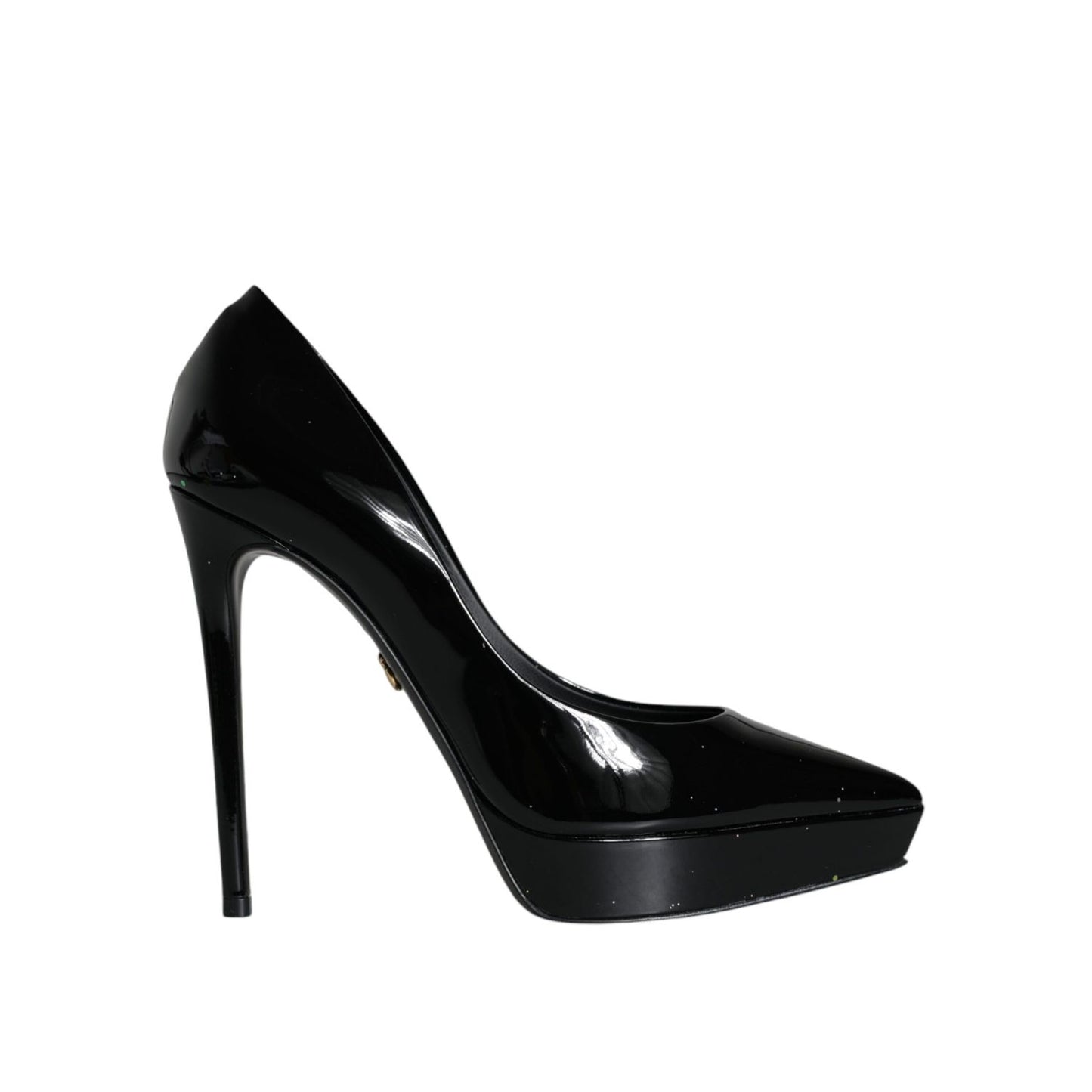 Dolce & Gabbana Black Leather Platform Heels Pumps Shoes