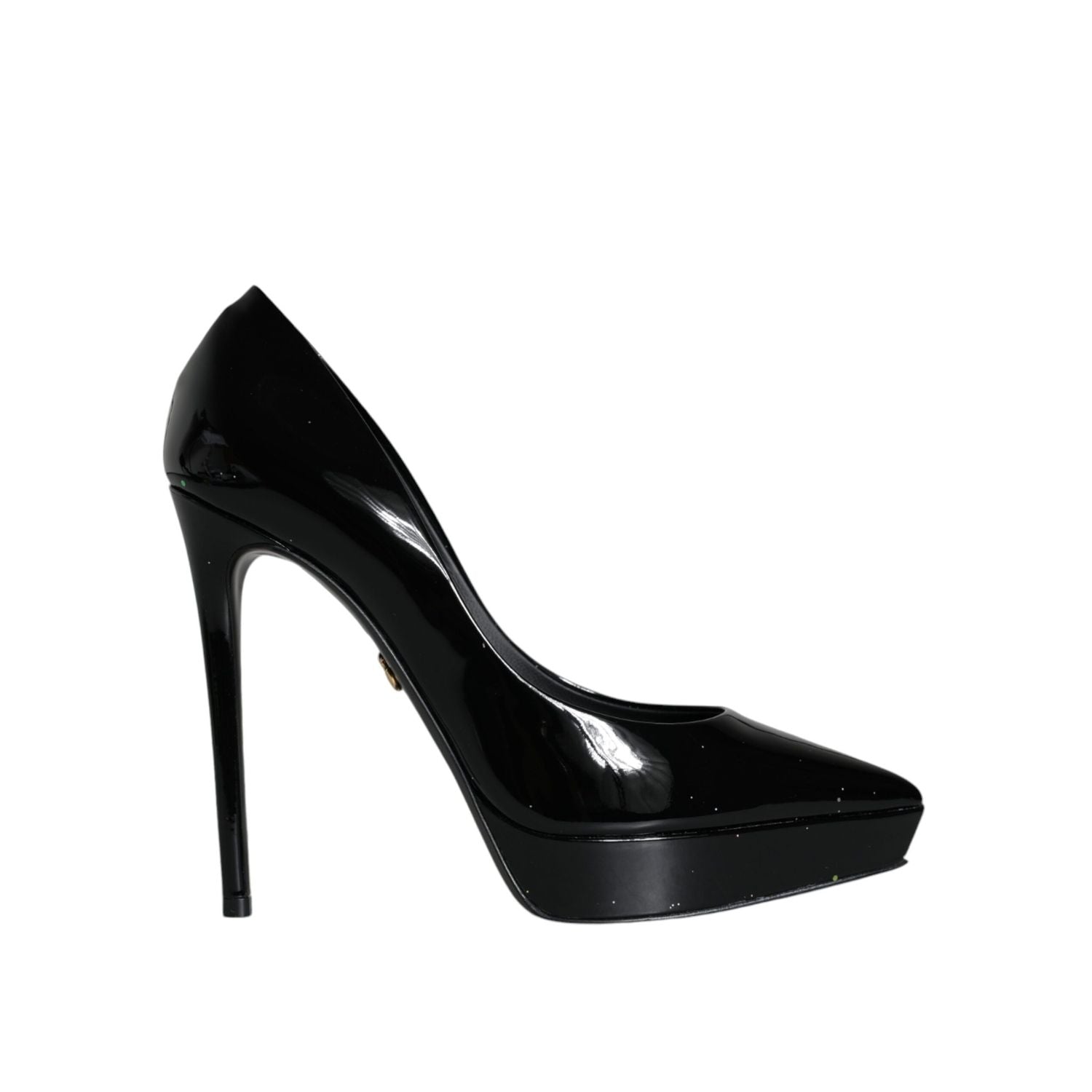 Dolce & Gabbana Black Leather Platform Heels Pumps Shoes