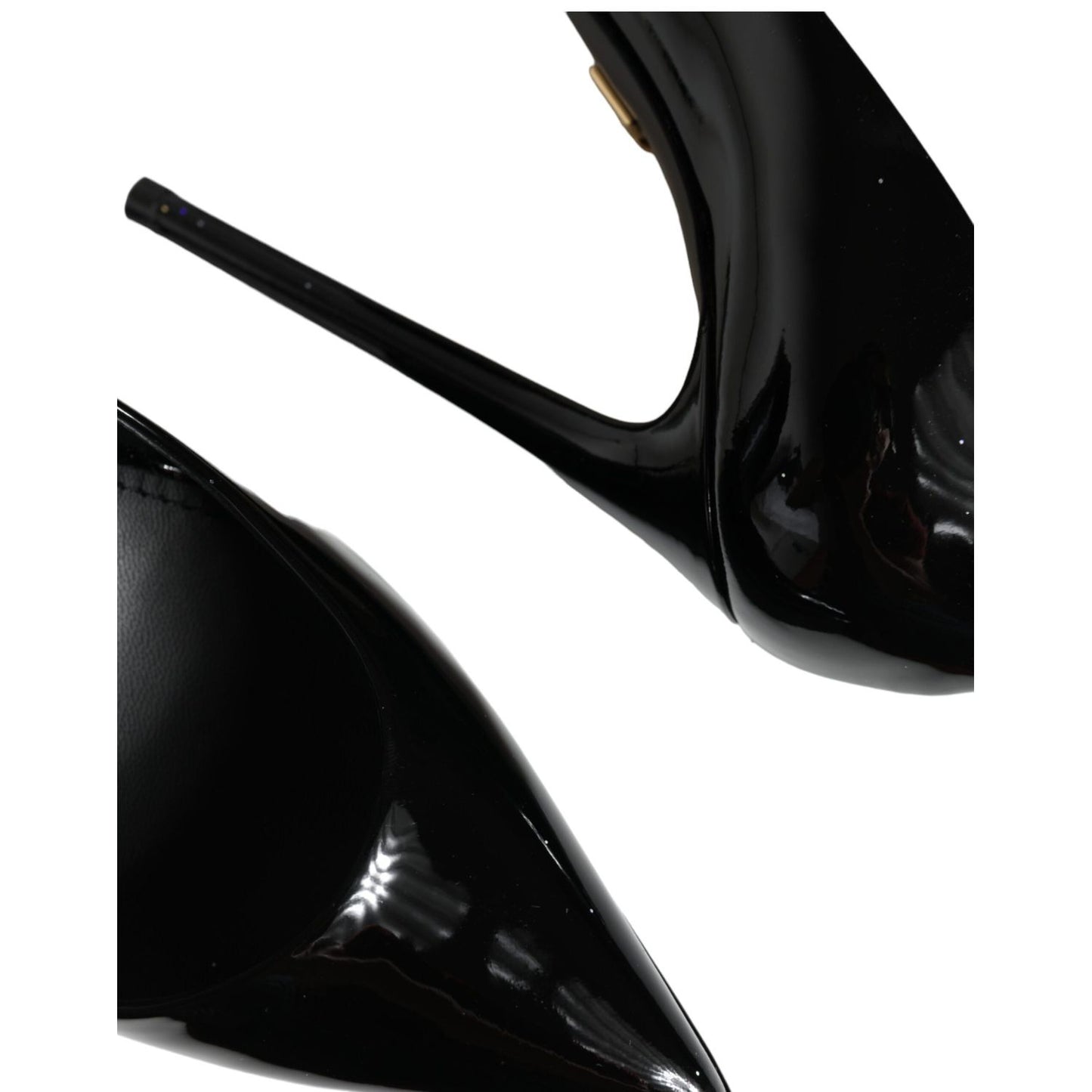 Dolce & Gabbana Black Leather Platform Heels Pumps Shoes