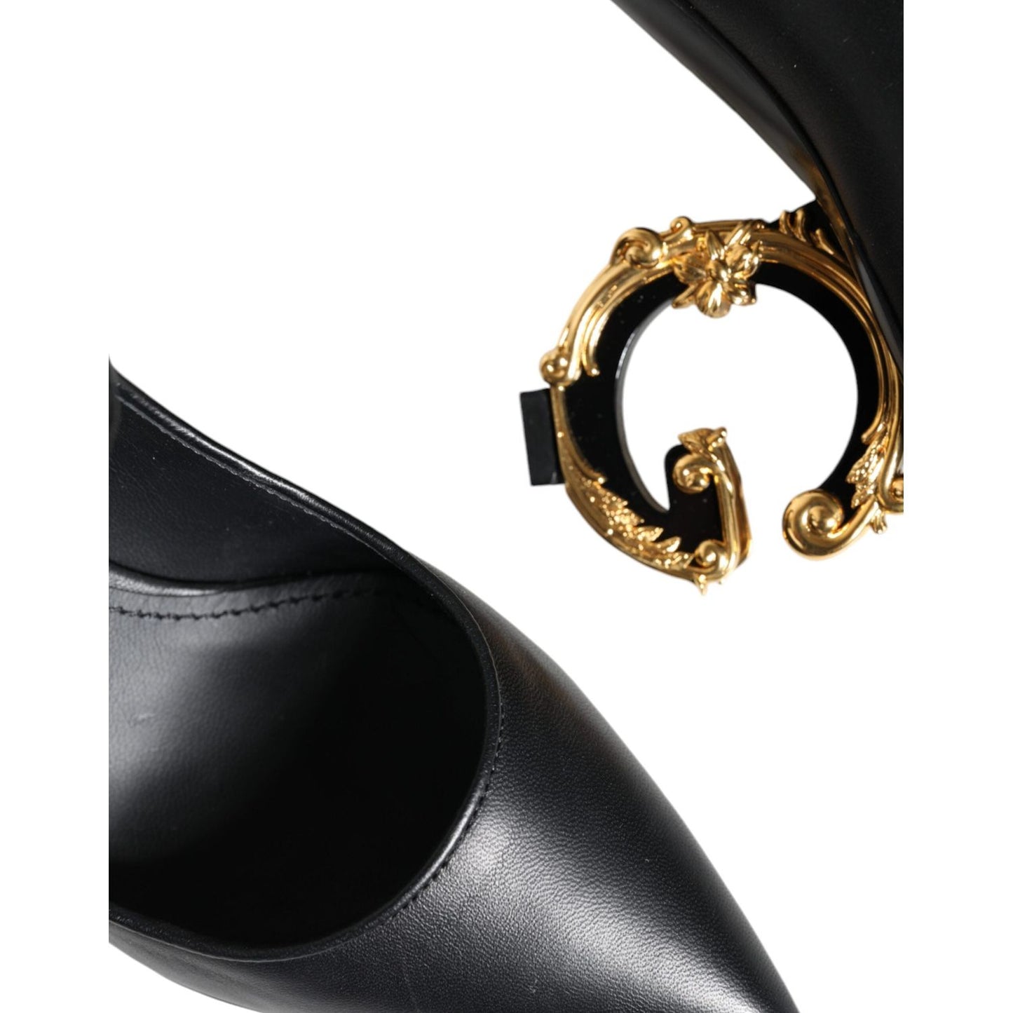 Dolce & Gabbana Black Leather Logo Heels Mary Janes Pumps Shoes Dolce & Gabbana