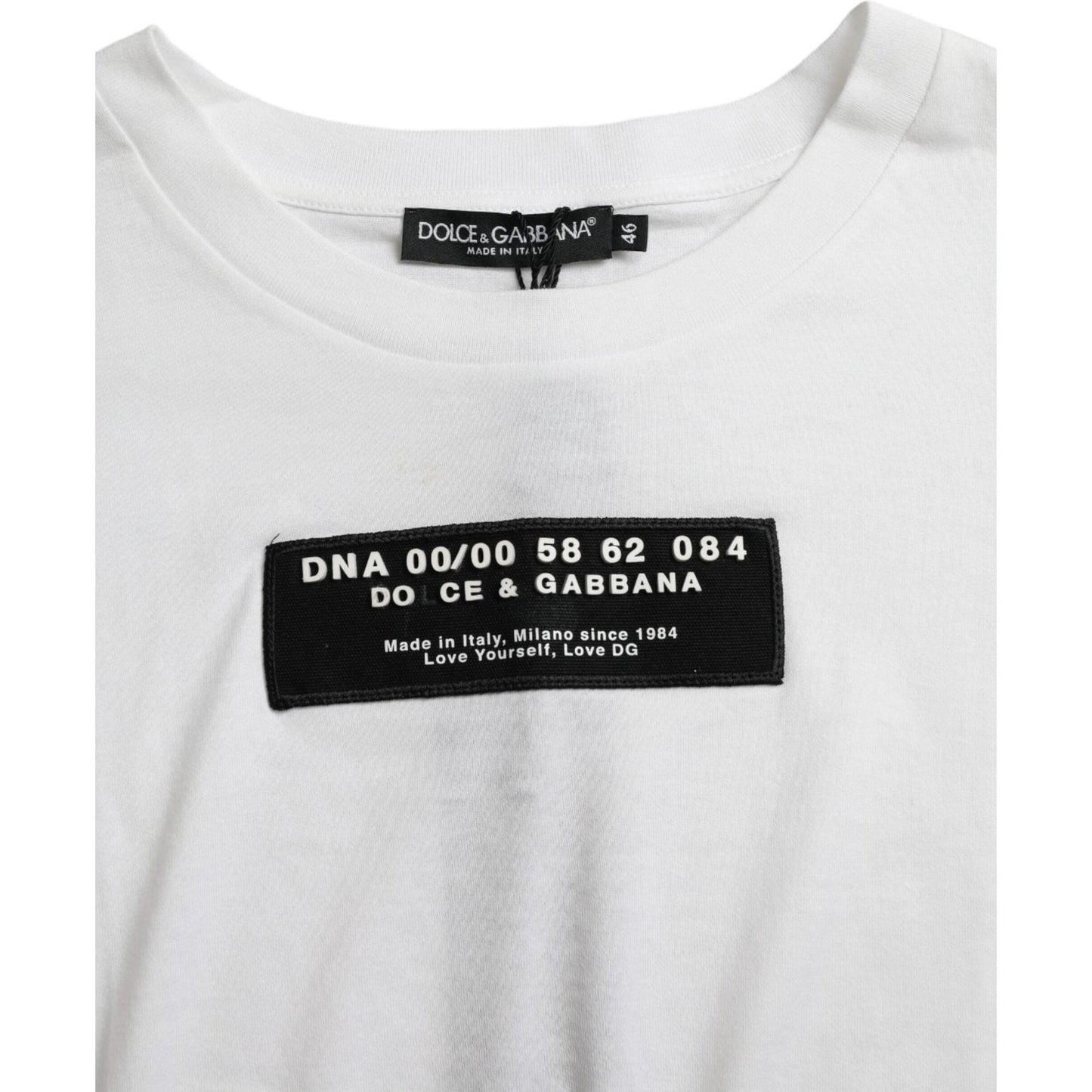 Dolce & Gabbana White Cotton Short Sleeve Crewneck T-shirt Dolce & Gabbana