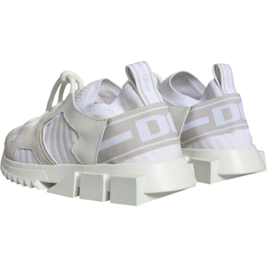 Dolce & Gabbana White Mesh Sorrento Trekking Sneakers Shoes Dolce & Gabbana