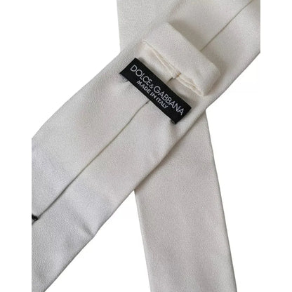 Dolce & Gabbana White Silk Classic Adjustable Men Tie