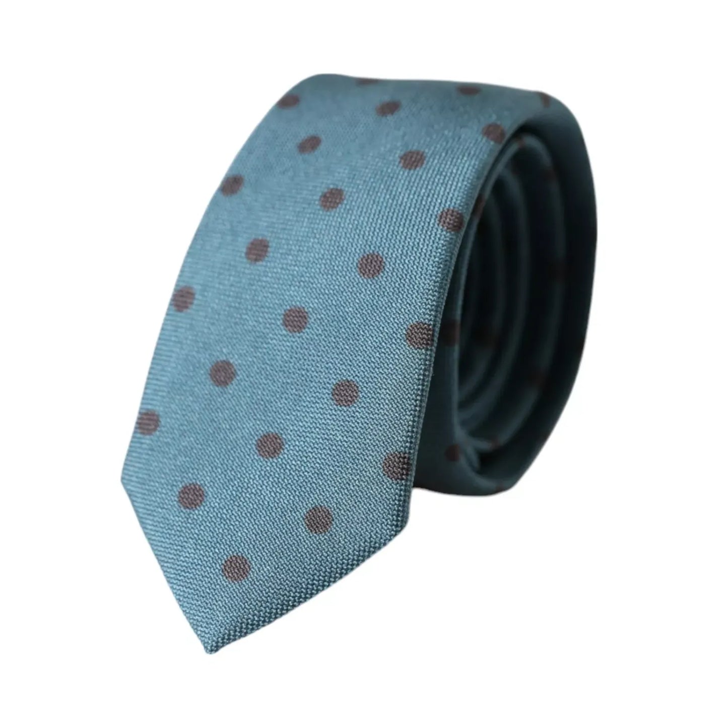 Dolce & Gabbana Blue Black Polka Dot Silk Adjustable Men Tie