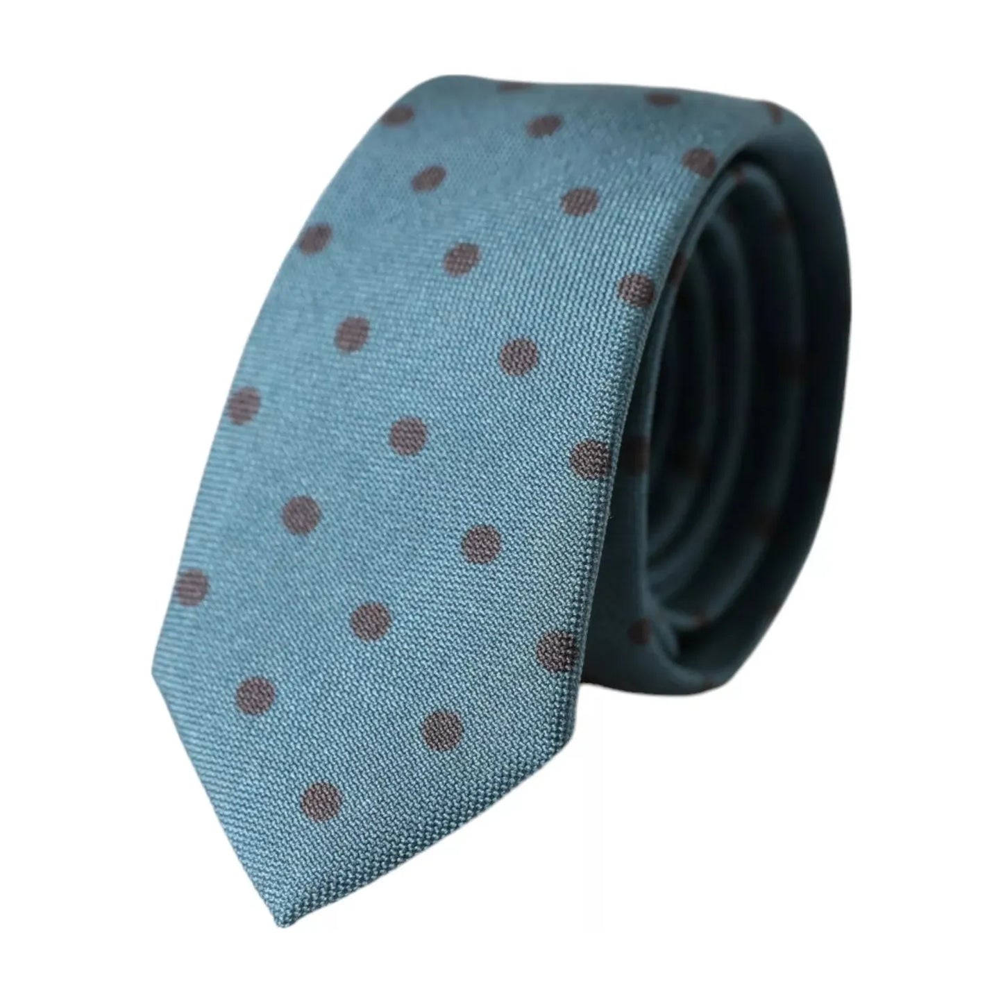 Dolce & Gabbana Green Black Polka Dot Silk Adjustable Men Tie Dolce & Gabbana