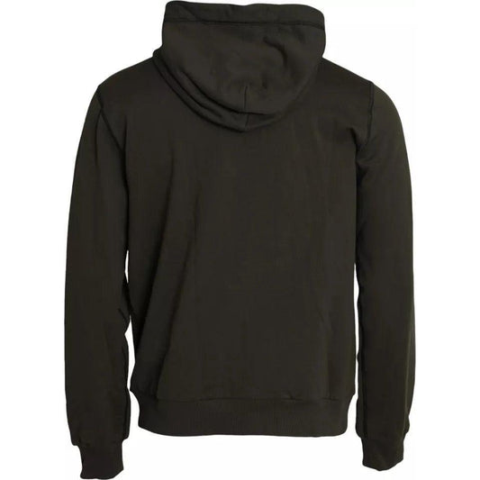 Dolce & Gabbana Army Green Logo Hooded Full Zip Sweater Dolce & Gabbana