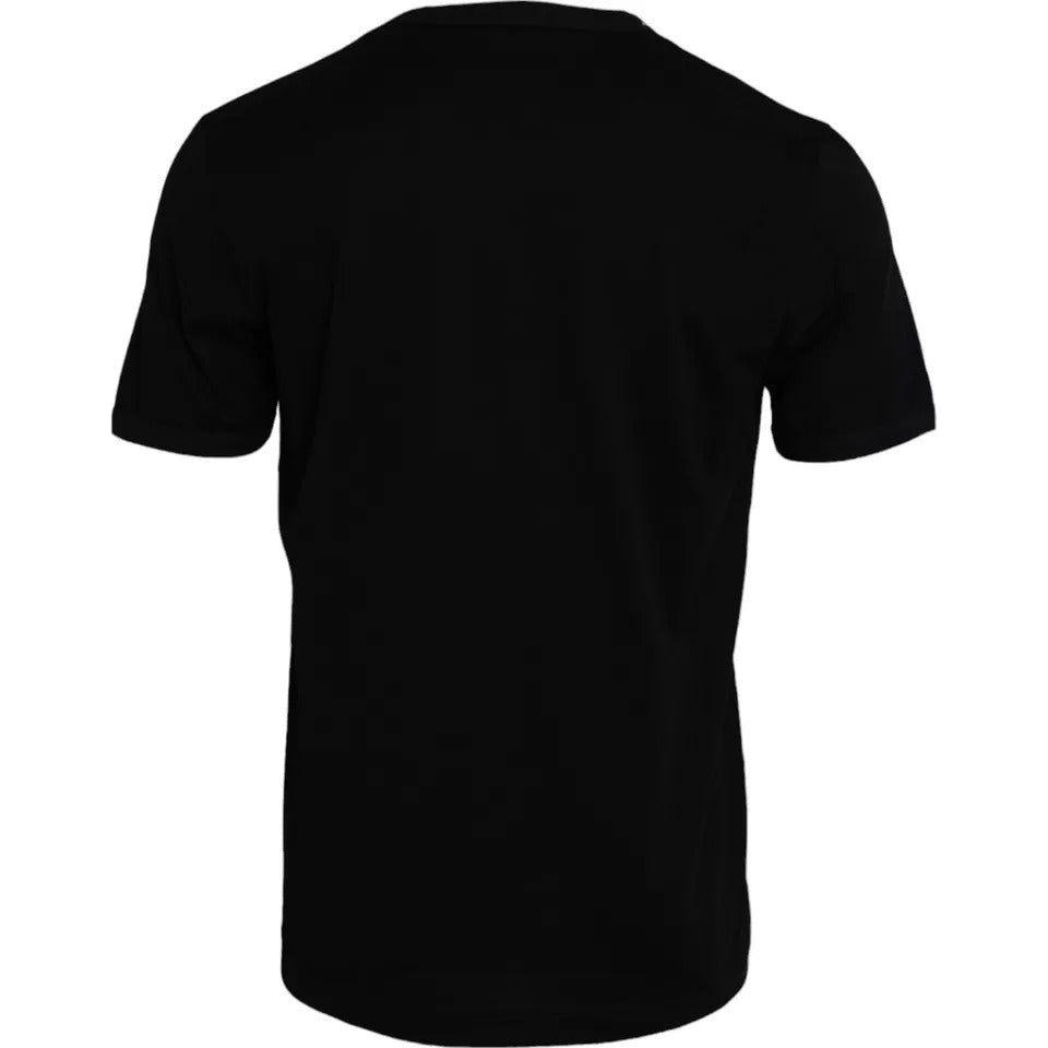 Dolce & Gabbana Black Cotton Round Neck Short Sleeves Men T-shirt Dolce & Gabbana